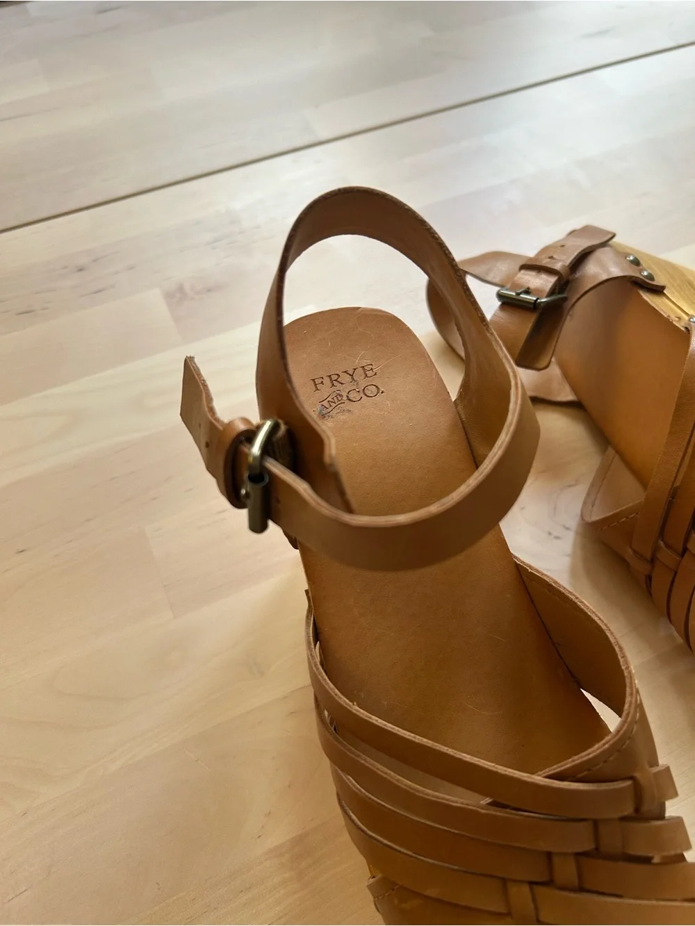 Frye & Co Leather Platform Clogs